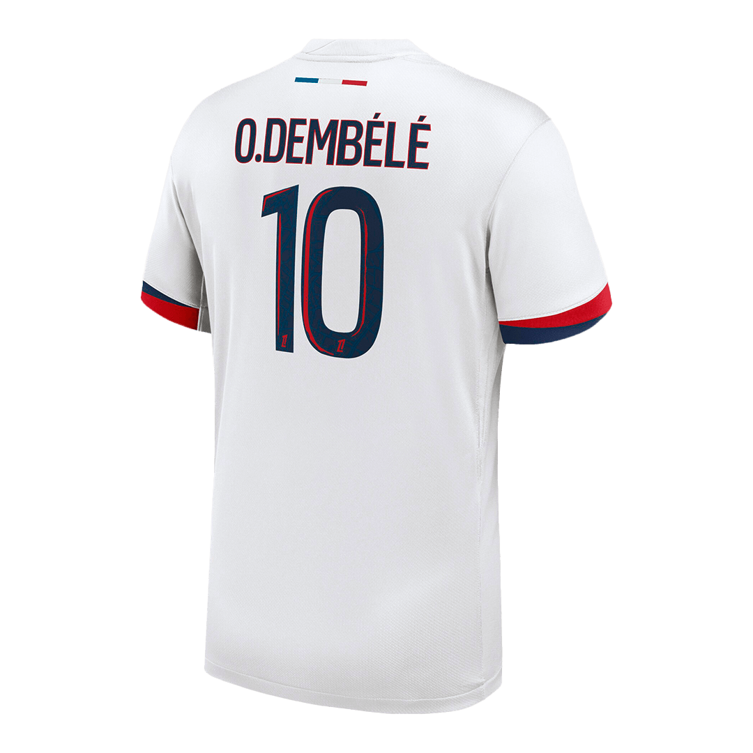 O.DEMBÉLÉ #10 Maillot de Foot PSG Extérieur 2024/25 Blanc