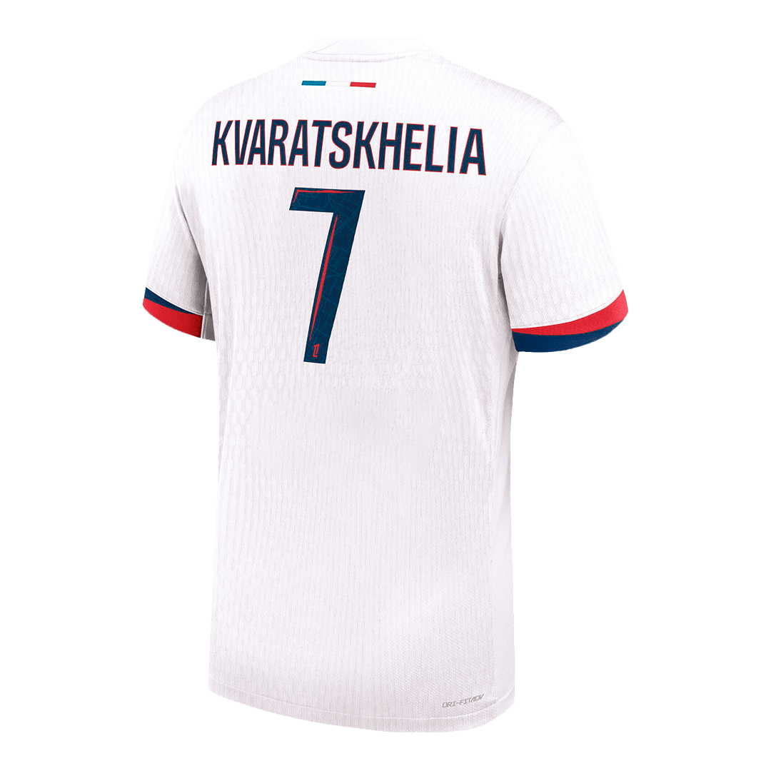 Version joueur KVARATSKHELIA #7 PSG Maillot extérieur blanc 2024/25