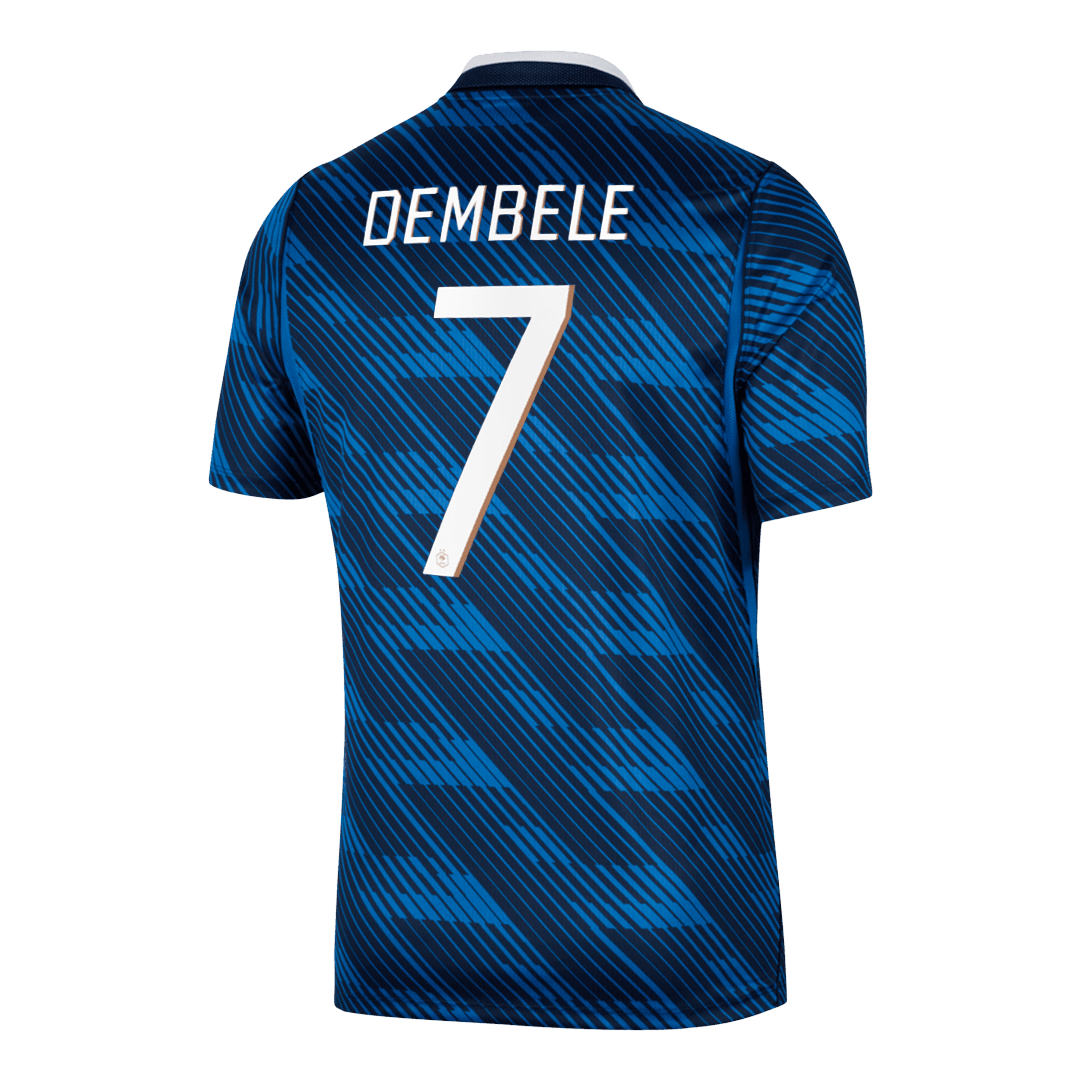 Dembélé n°7, maillot domicile de l'équipe de France, Coupe du Monde 2026, bleu