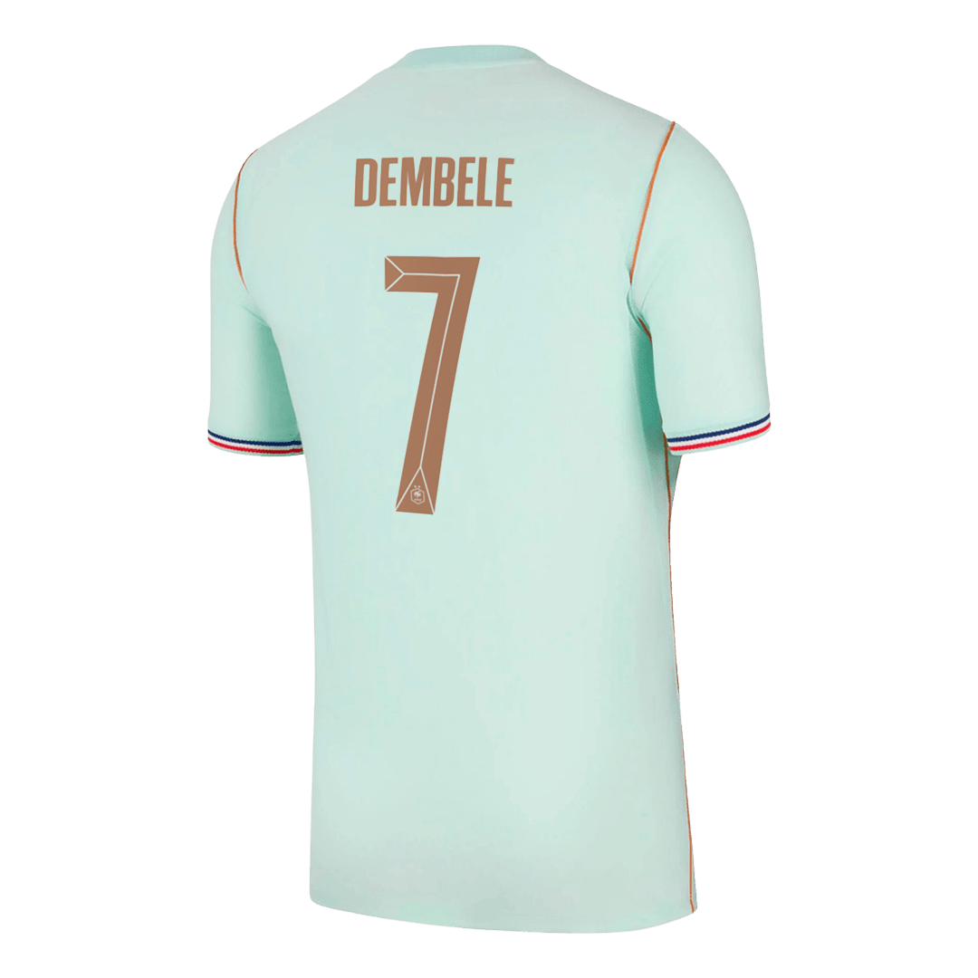 Dembélé n°7, maillot extérieur de l'équipe de France, Coupe du Monde 2026, bleu