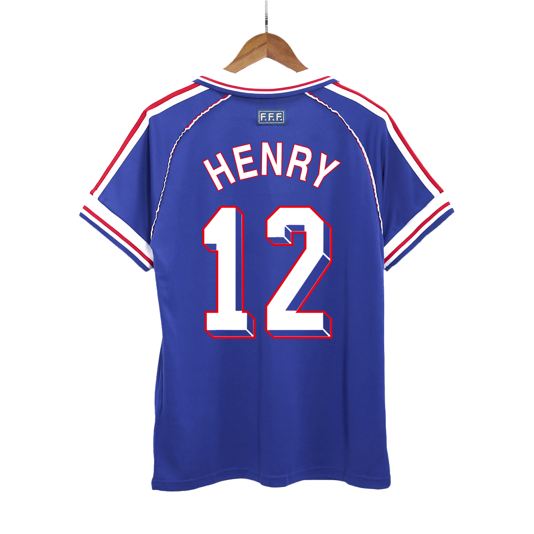 Maillot domicile de l'équipe de France 1998, style rétro Henry n°12