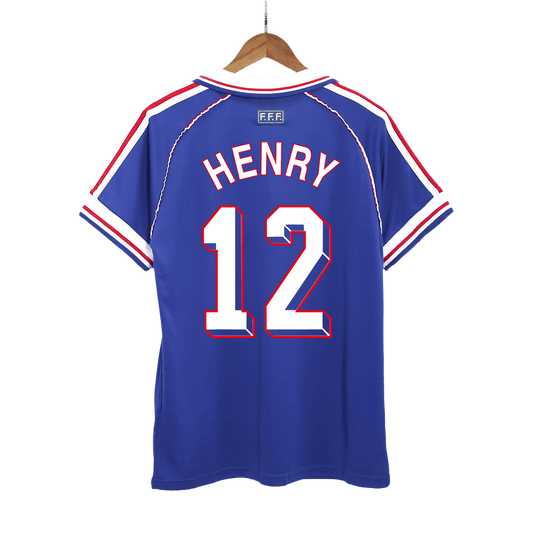 Maillot domicile de l'équipe de France 1998, style rétro Henry n°12