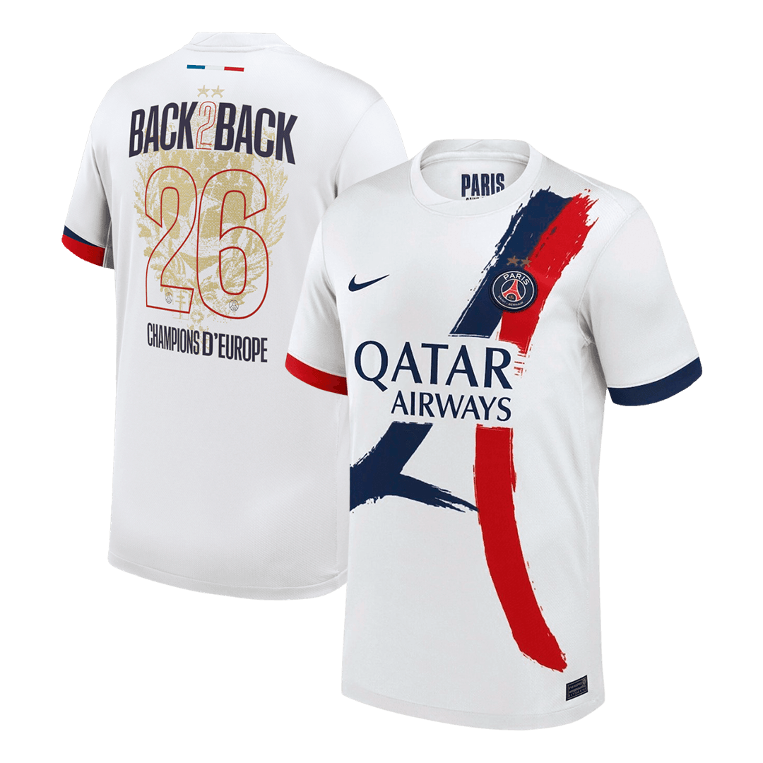 Maillot extérieur du PSG 2024/26 Champions d'Europe 2026 Imprimé Blanc