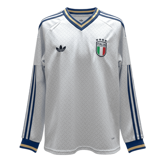Italie Extérieur Maillot Manches Longues - Coupe du Monde 2026 Blanc Grande Taille