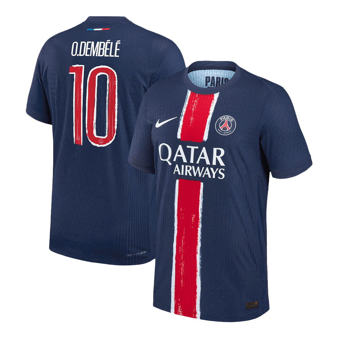 Version Joueur O.DEMBÉLÉ #10 Maillot de Foot PSG Domicile 2024/25 Marine - UCL